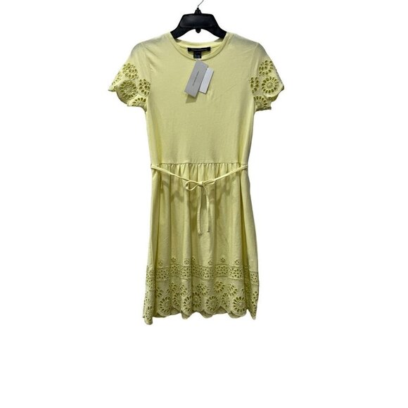 NWTD French Connection Size 0 Santoline Jersey Dress Yellow MSRP $98 - Picture 2 of 11